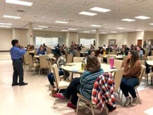 Workshop on community engagement and education at CAES News conference.