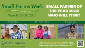 Healthy farmers smiling at Small Farms Week event in North Carolina.