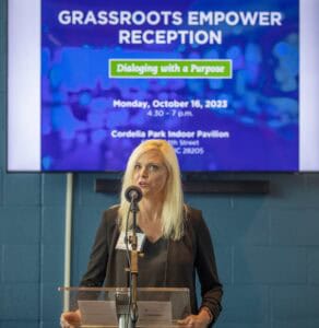 Empowering grassroots through dialogue at the reception event on October 16, 2023.