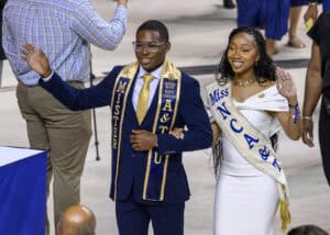 Celebrating pageant winners at CAES News event with Miss North Carolina and Mister North Carolina.